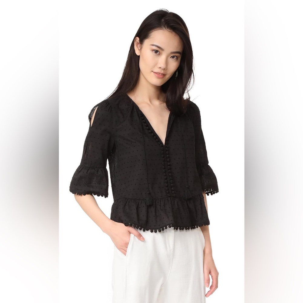Madewell Peekaboo Pompom Blouse